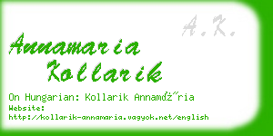 annamaria kollarik business card